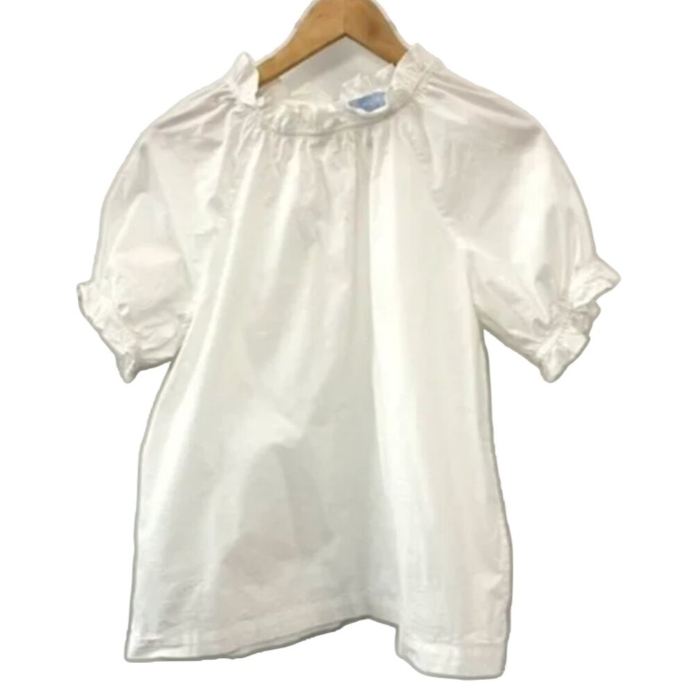 Ruffle Neck Short Sleeve Blouse